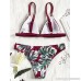 ZAFUL Womens Sexy Bikini Swimsuit V Neck Palm Leaf Print Cami Bikini Swimwear Set Red B07B8ZV9NY